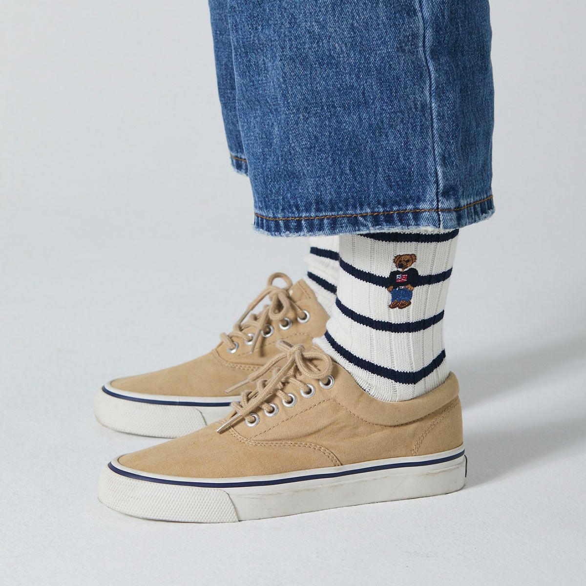 POLO RALPH LAUREN ボーダー柄 コアフラッグセーターベア刺しゅう