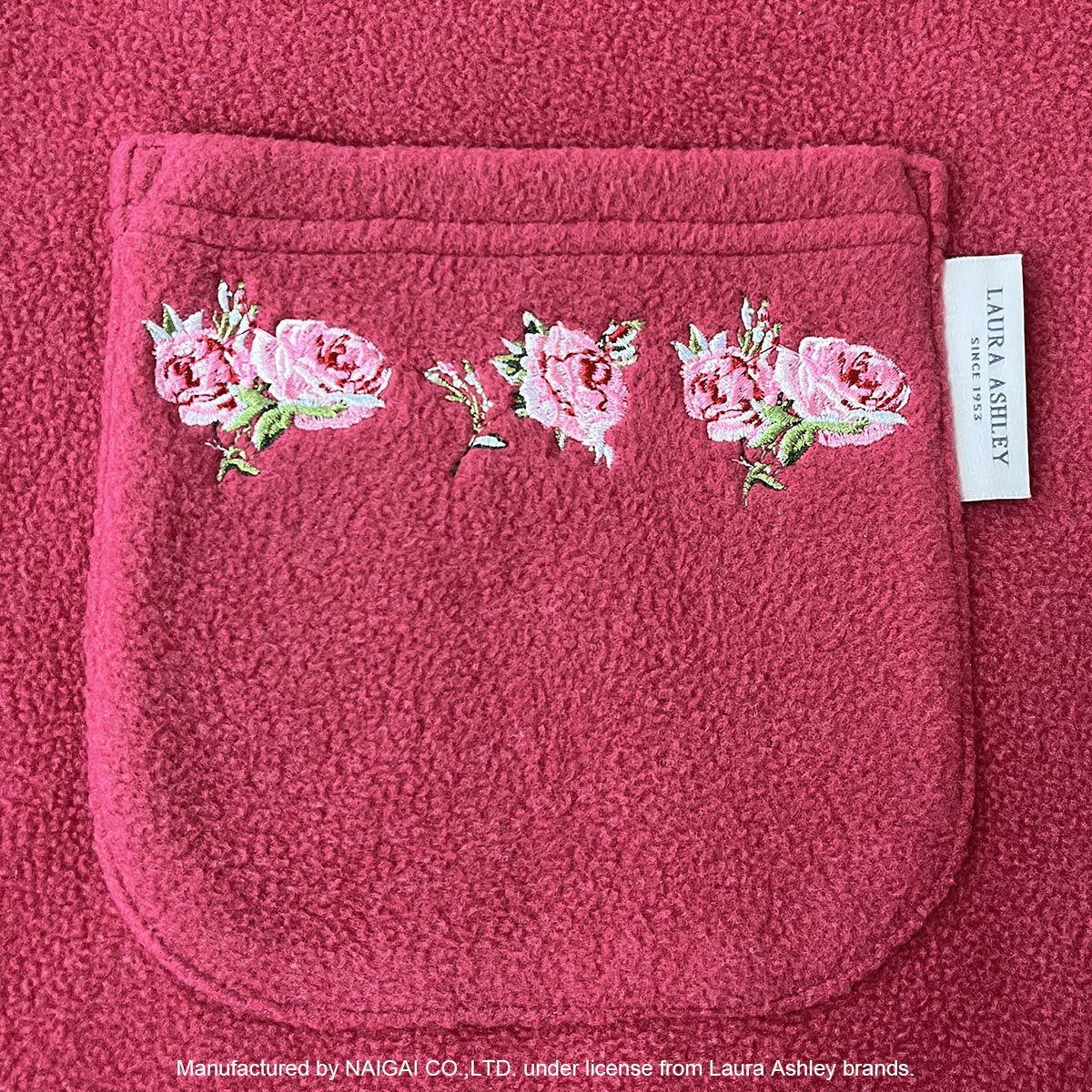 ☆LAURA ASHLEY 長袖 ボア フリース ロングガウン 無地×クチュール