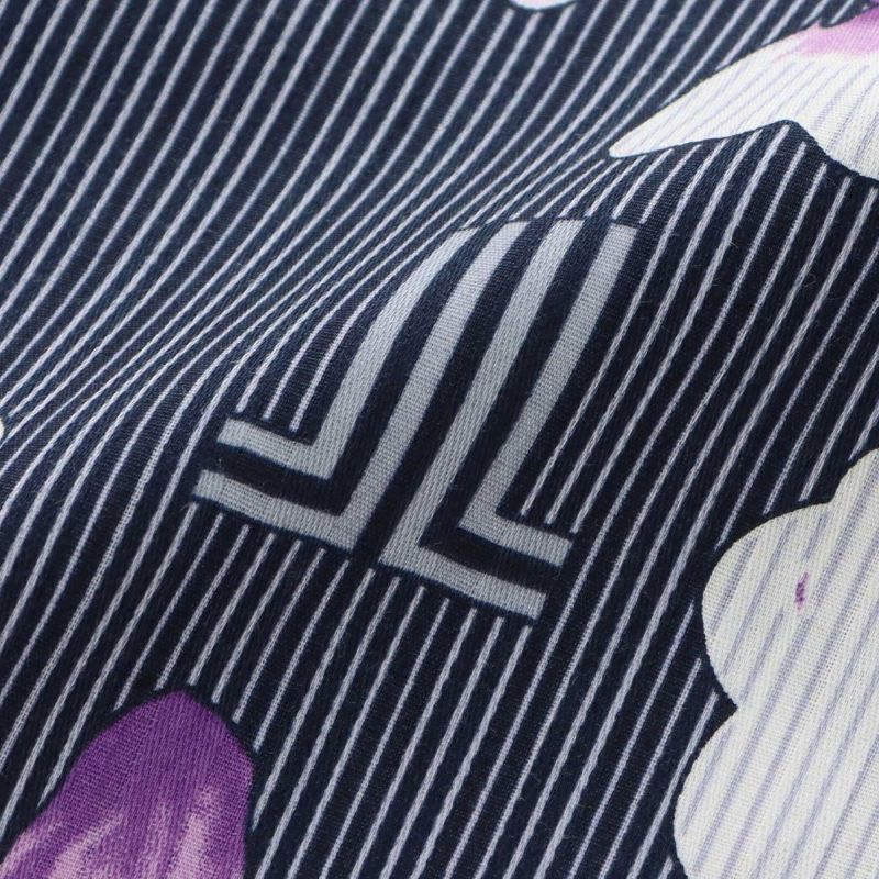 LANVIN COLLECTION ランバン コレクション 形態安定加工 綿100％ 横ボタン サイドボタン サテンストライプ ギワッシュローズ柄 背付き エプロン レディース 70045005