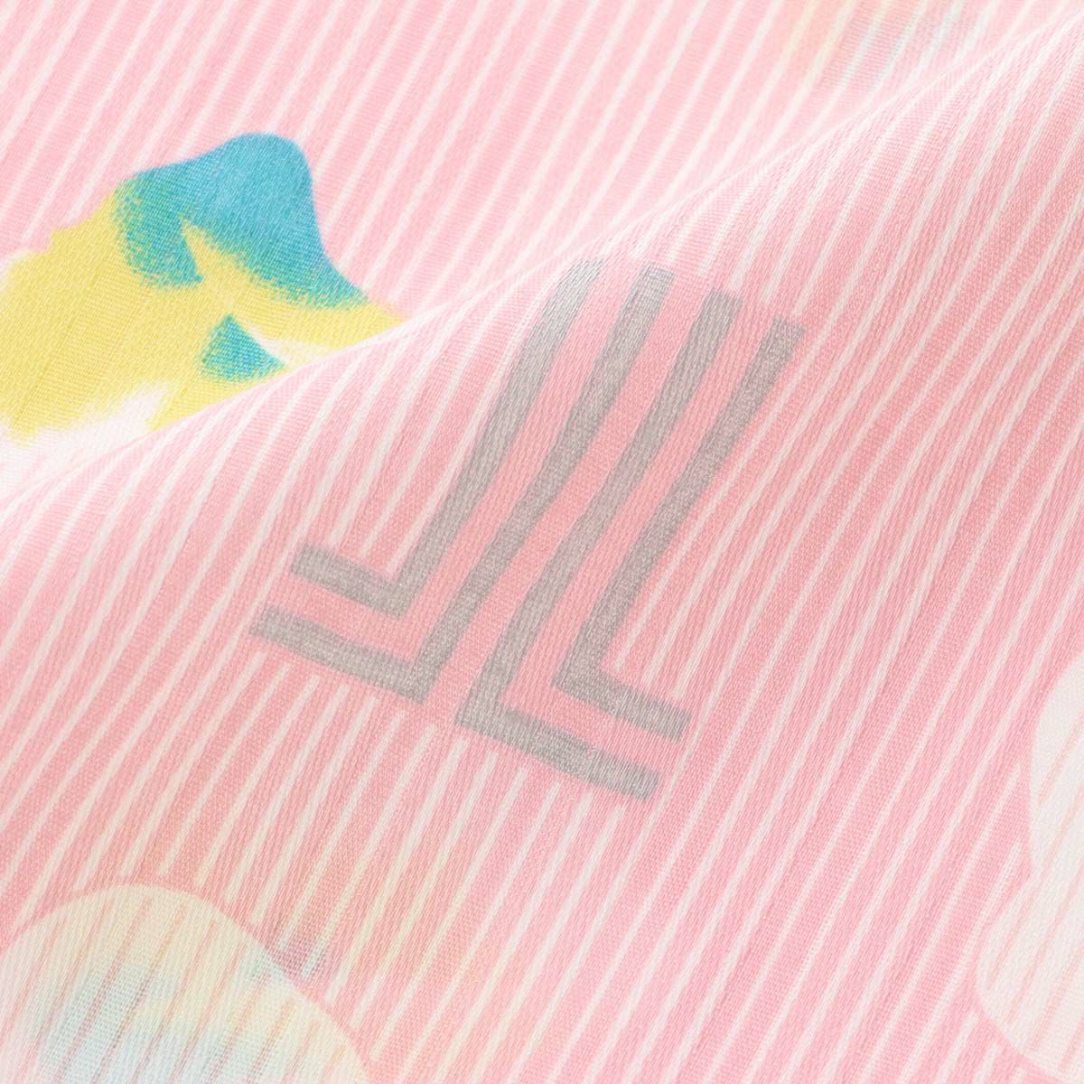 LANVIN COLLECTION ランバン コレクション 形態安定加工 綿100％ 横ボタン サイドボタン サテンストライプ ギワッシュローズ柄 背付き エプロン レディース 70045005