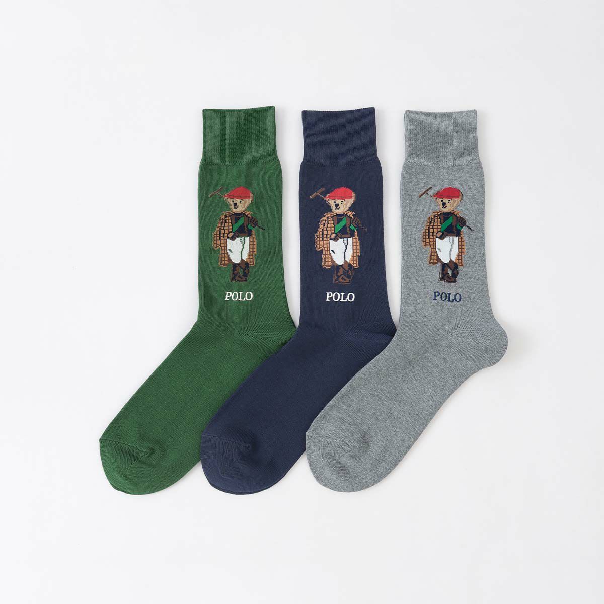 Polo Ralph Lauren ソックス 5足 25-27cm ポロベア POLO RALPH LAUREN SOCIETY BEAR ポロベア 25cm クルー丈 ソックス